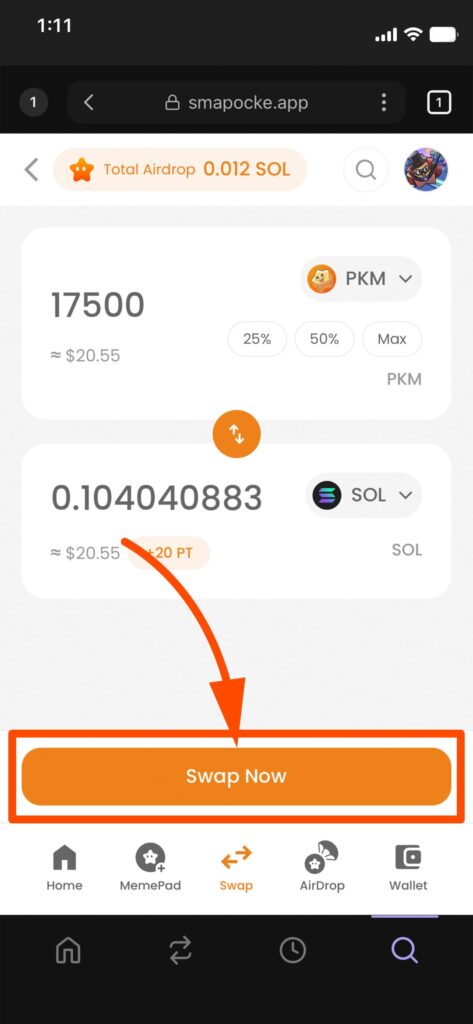 スマポケアプリ - 今のうち!?お早めに!!連続スワップで『ポイントゲット&エアドロップ』を狙おう!
