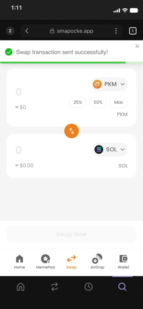 スマポケアプリ - 今のうち!?お早めに!!連続スワップで『ポイントゲット&エアドロップ』を狙おう!