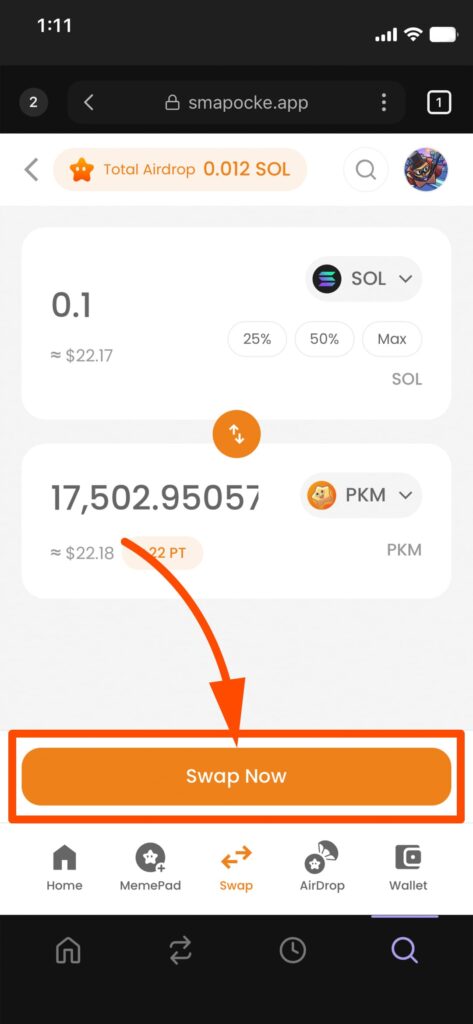 スマポケアプリ - 今のうち!?お早めに!!連続スワップで『ポイントゲット&エアドロップ』を狙おう!