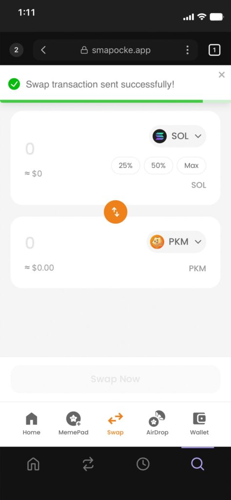 スマポケアプリ - 今のうち!?お早めに!!連続スワップで『ポイントゲット&エアドロップ』を狙おう!